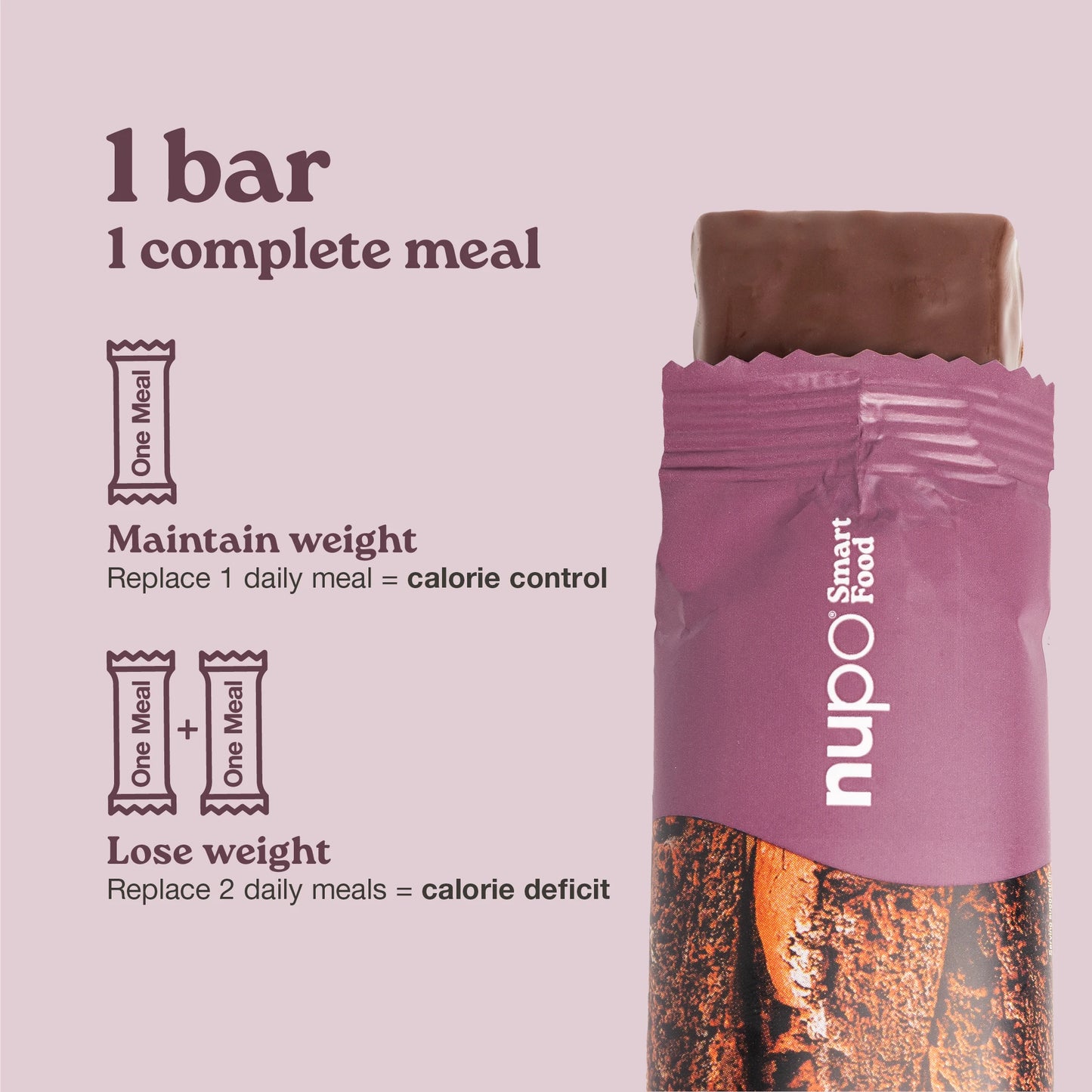 Nupo One Meal Bar Brownie Crunch benefits high protein fiber