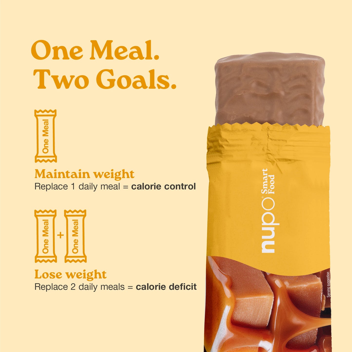 Nupo One Meal Bar Caramel meal replacement bar upright