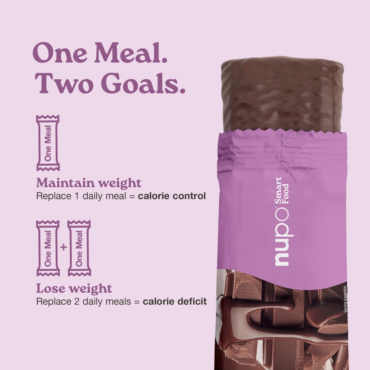 Nupo One Meal Bar Chocolate meal replacement bar upright