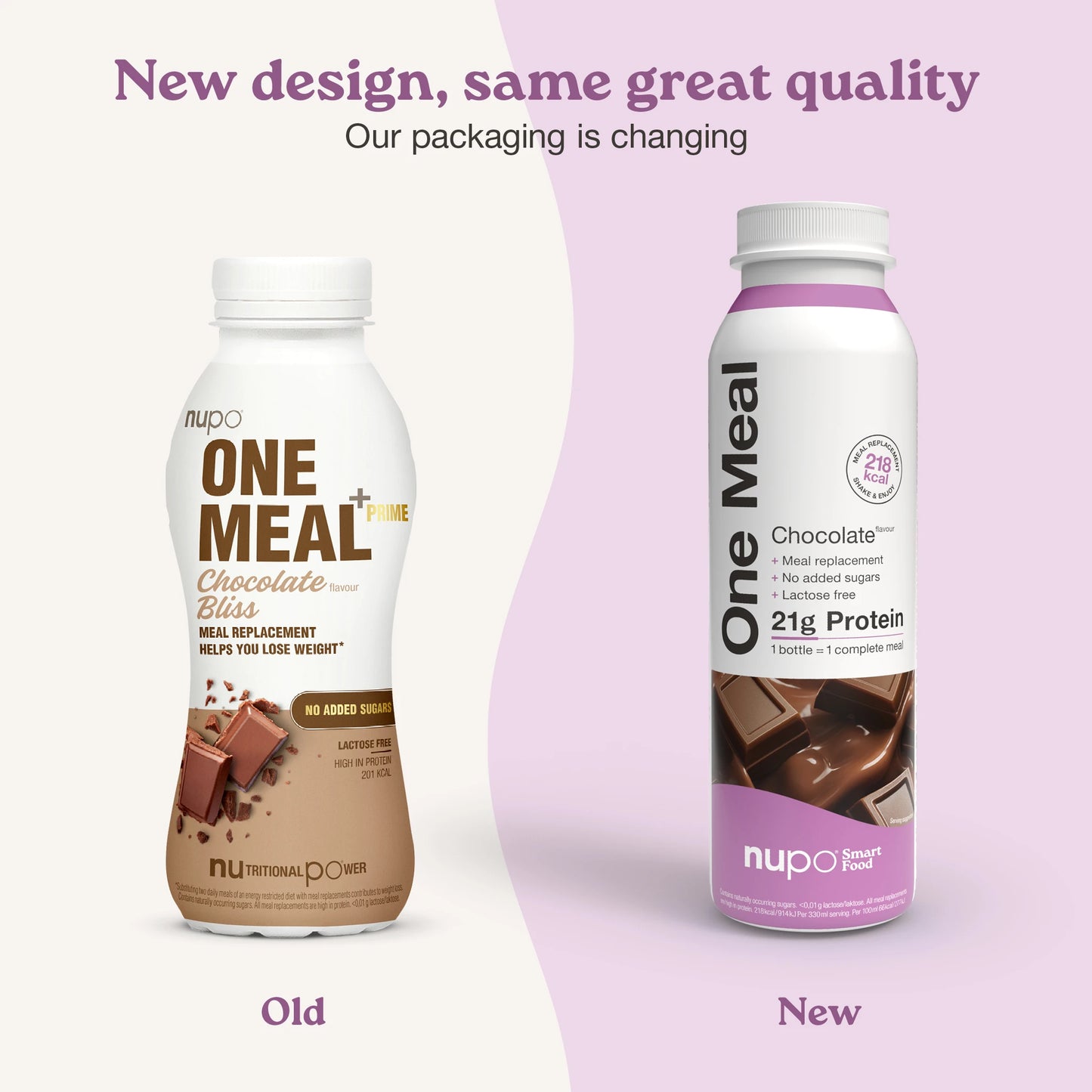 Nupo One Meal RTD Chocolate product and packaging display
