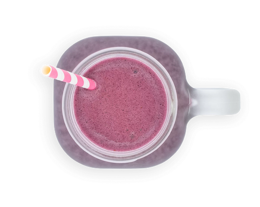 Diet Blueberry Raspberry shake – with added blueberries