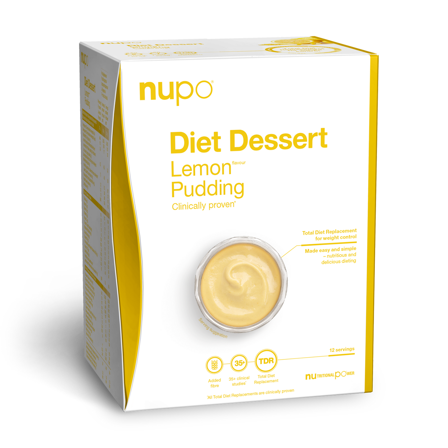 Lemon Pudding by Nupo, a creamy diet dessert with fresh lemon flavor, clinically proven for weight control.