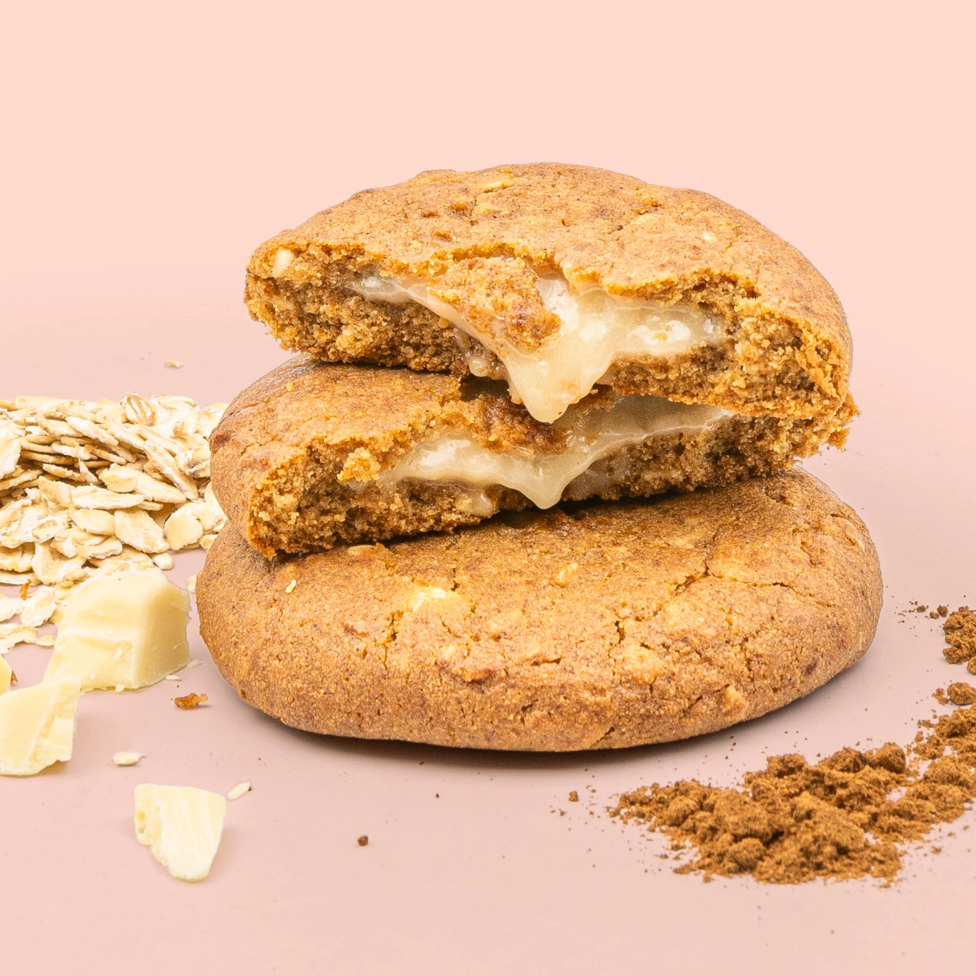 Nupo One Meal Bar Apple & Cinnamon broken cookie bar close-up