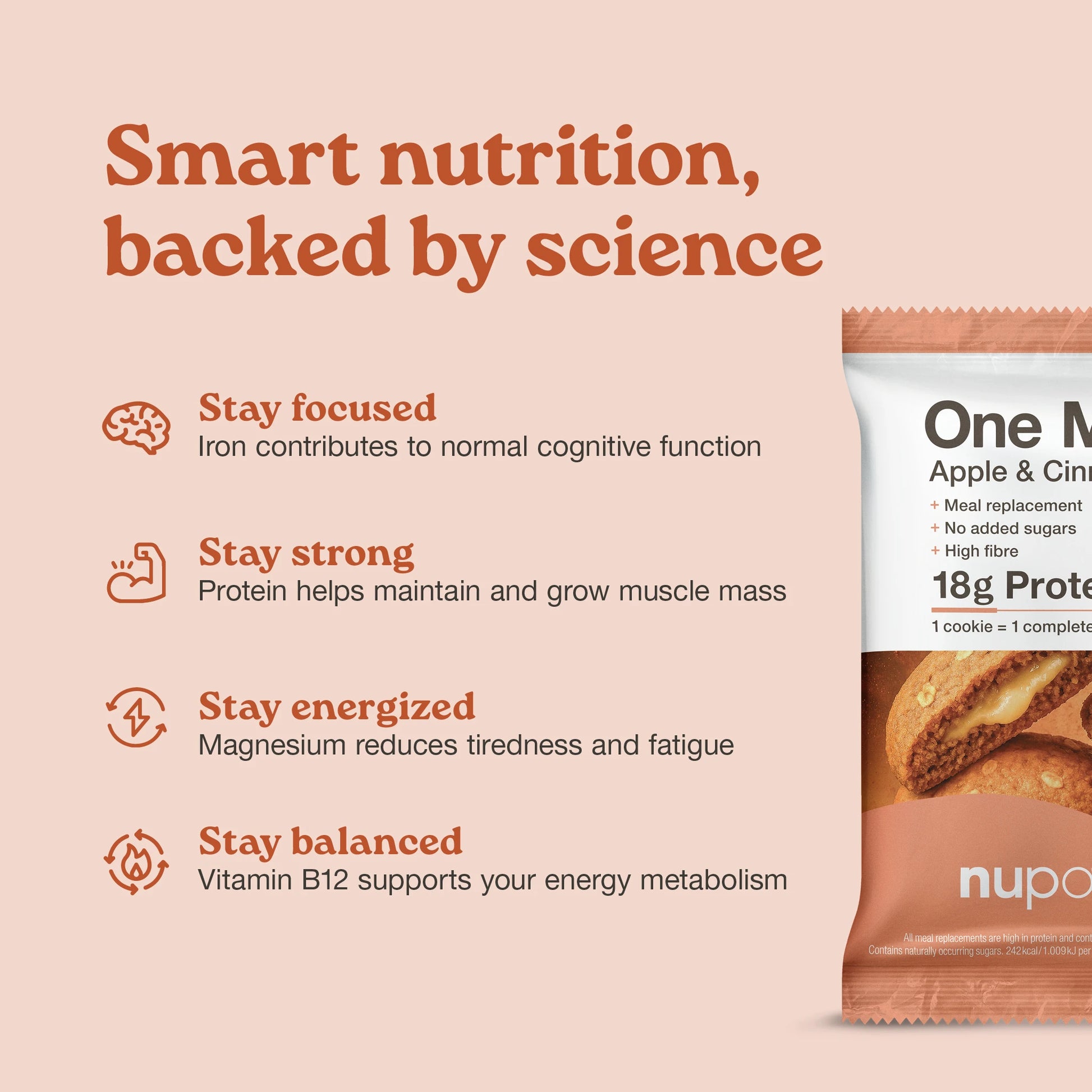 Nupo One Meal Bar Apple & Cinnamon with apple and cinnamon flavor